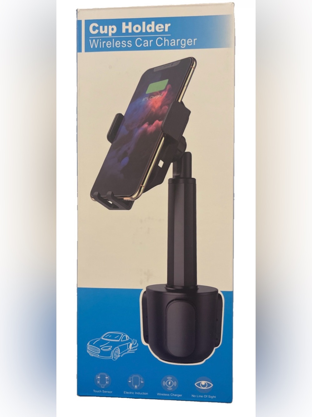 Squish Premium 2-in-1 SMART Wireless Car Charger Cup Holder Mount  Touch Sensor